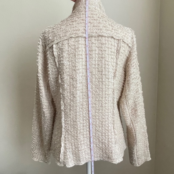 CAbi Cream woven The Estate Chenille Double Breasted jacket moto SMALL - Picture 10 of 15